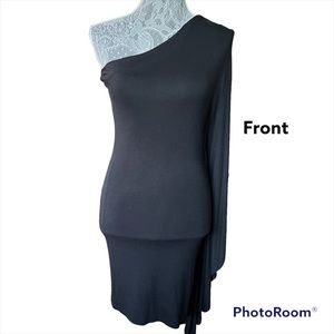 Wet Seal Black One Shoulder Asymmetrical Dress